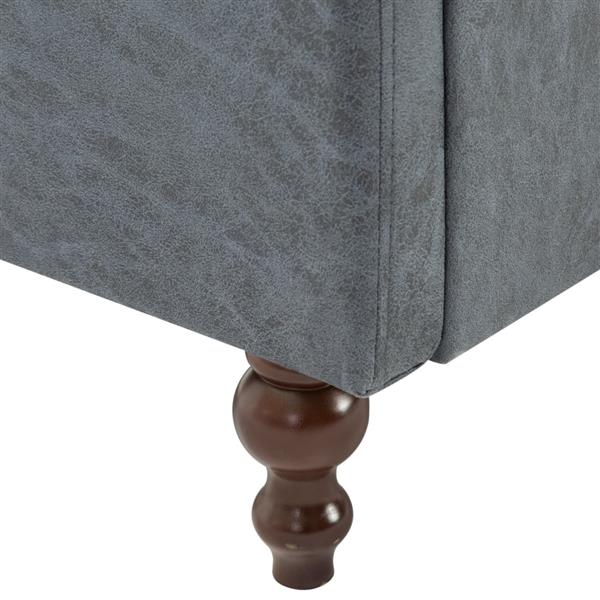 Grote foto bankstel chesterfield stijl stoffen bekleding grijs 2 delig huis en inrichting bankstellen