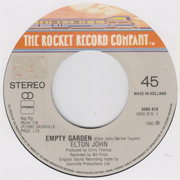 Grote foto elton john empty garden muziek en instrumenten platen elpees singles