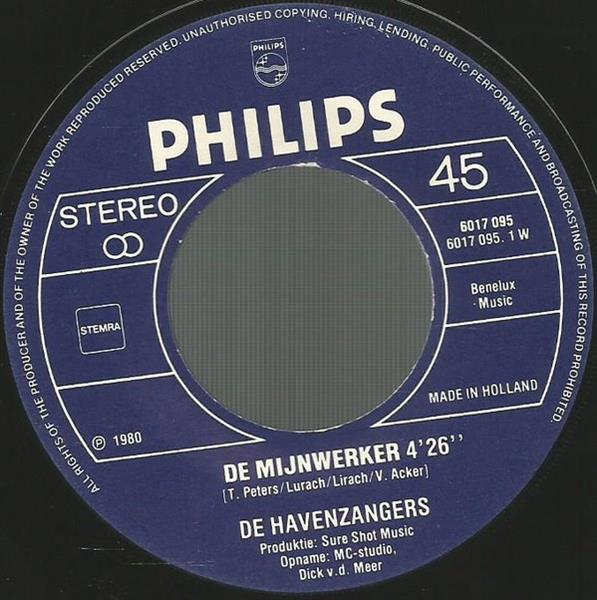 Grote foto de havenzangers de mijnwerker muziek en instrumenten platen elpees singles