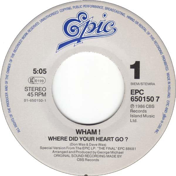 Grote foto wham where did your heart go muziek en instrumenten platen elpees singles