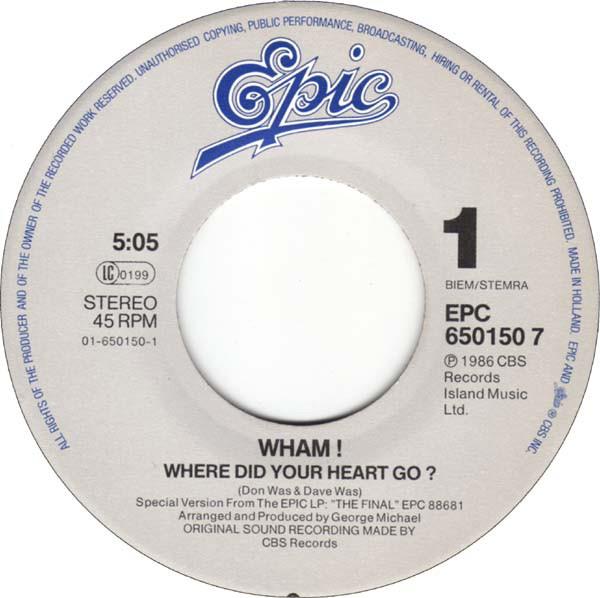 Grote foto wham where did your heart go muziek en instrumenten platen elpees singles