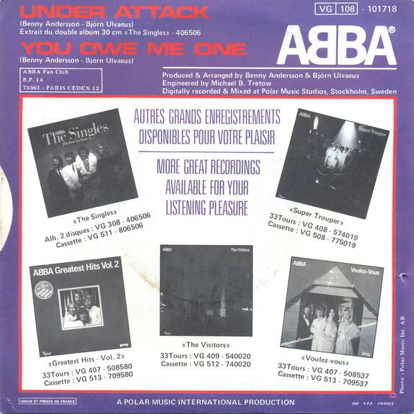 Grote foto abba under attack you owe me one muziek en instrumenten platen elpees singles