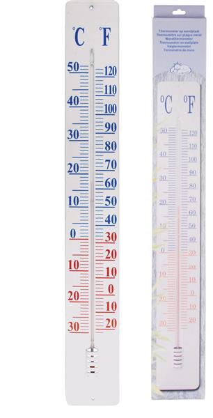 Grote foto thermometer op wandplaat 90 cm. th9 tuin en terras tuindecoratie