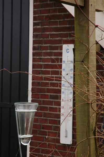 Grote foto thermometer op wandplaat 90 cm. th9 tuin en terras tuindecoratie