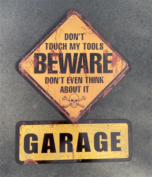 Grote foto tekstbord don t touch my tools beware me. don t think about it huis en inrichting woningdecoratie