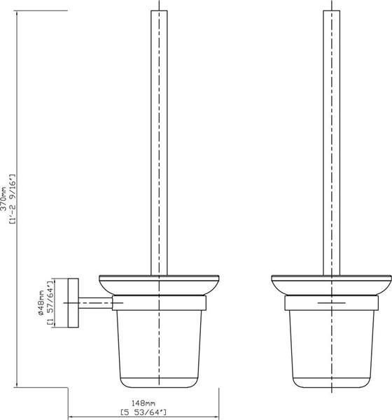 Grote foto dc eva toiletborstelhouder zwart doe het zelf en verbouw sanitair