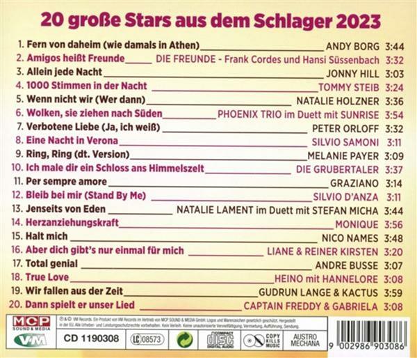 Grote foto mcp 20 grosse stars aus dem schlager 2023 cd muziek en instrumenten cds minidisks cassettes