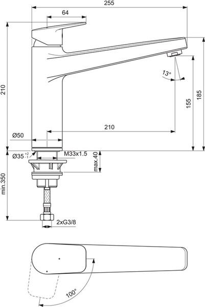 Grote foto ideal standard ideal standard ceraplan keukenkraan doe het zelf en verbouw sanitair