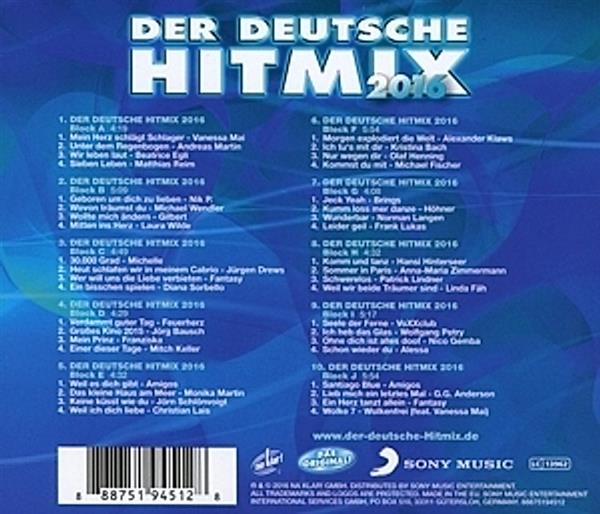 Grote foto divers der deutsche hitmix die party 2016 cd muziek en instrumenten cds minidisks cassettes