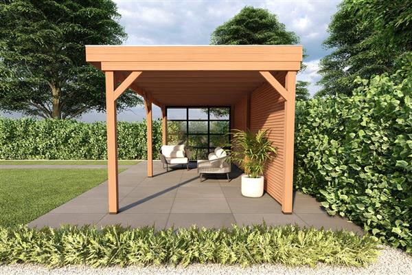 Grote foto overkapping smooth serie 3 douglas design 780 x 400 cm fijnbezaagd tuin en terras tuinhuisjes en blokhutten