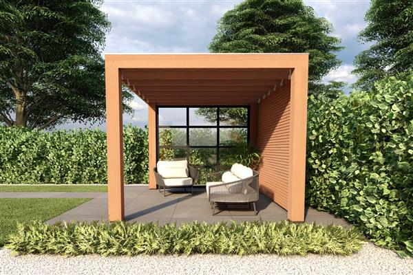 Grote foto overkapping slim serie 3 douglas design 400 x 400 cm tuin en terras tuinhuisjes en blokhutten
