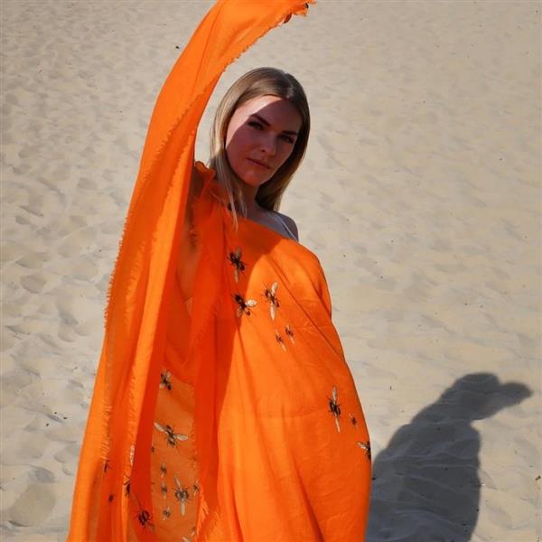 Grote foto simone bruns cashmere shawl kleding dames overige kledingstukken