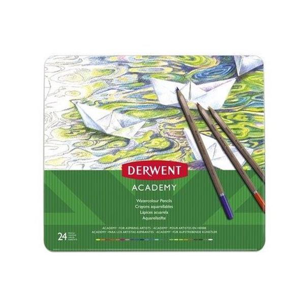 Grote foto derwent academy kleurpotlood geassorteerde kleuren set van 24 kleurpotloden van hoge kwaliteit zakelijke goederen kantoorartikelen