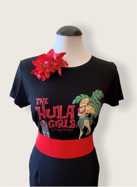 Grote foto pinrock hula girls tshirt black. kleding dames overige kledingstukken