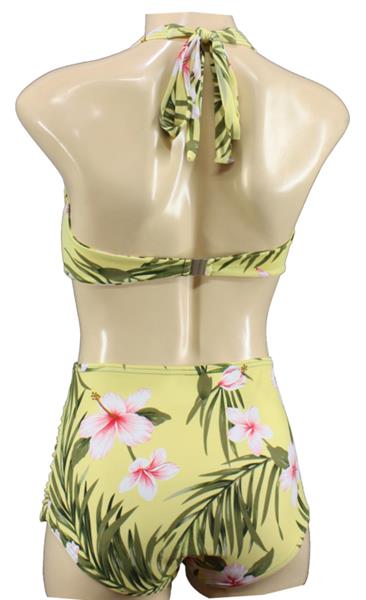 Grote foto aloha beachwear 50 bikini yellow hawaiien hibiscus in small. kleding dames badmode en zwemkleding