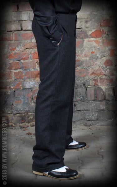 Grote foto rumble 59 vintage loose fit pants sacramento striped black grey in 36 36. kleding heren broeken