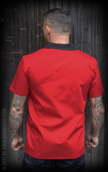 Grote foto rumble 59 lounge shirt pinstripe paradise red in small. kleding heren t shirts