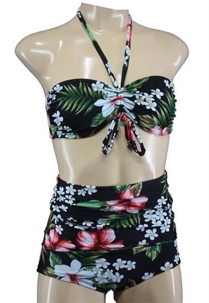 Grote foto aloha beachwear bandeau bikini hawai vintage high waist in small. kleding dames badmode en zwemkleding