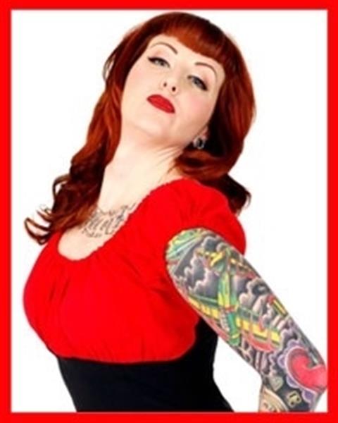 Grote foto mode merr fitted peasant blouse in red black in large. kleding dames overige kledingstukken