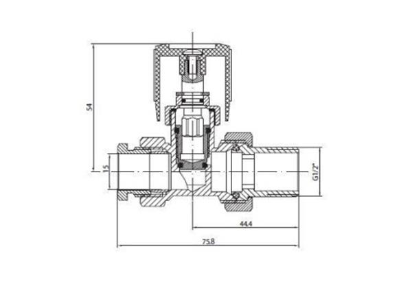 Grote foto best design radiatorkraan recht 1 2x15mm best design doe het zelf en verbouw sanitair
