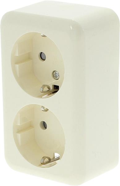Grote foto q link q link contactdoos opbouw dubbel creme doe het zelf en verbouw lasapparaten