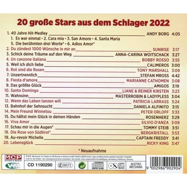 Grote foto 20 grosse stars aus dem schlager 2022 cd muziek en instrumenten cds minidisks cassettes