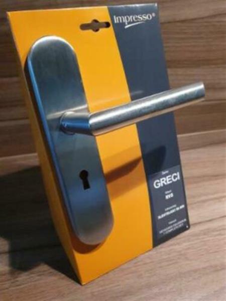 Grote foto impresso greci deurkruk rvs geveerde deurkruk doe het zelf en verbouw gereedschappen en machines