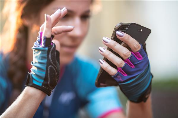 Grote foto zomer fietshandschoenen impress blauw roze motoren overige accessoires