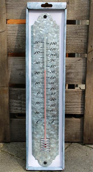 Grote foto thermometer zink 50 cm. tuin en terras tuindecoratie