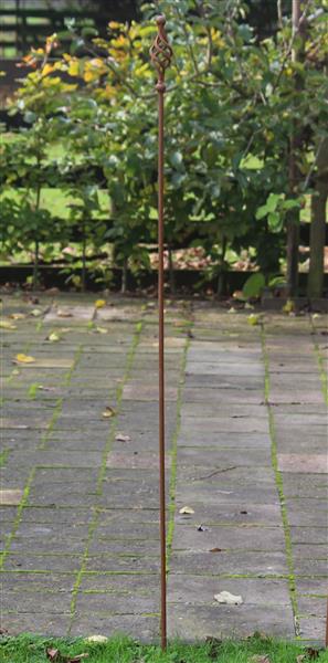Grote foto plantensteun met sierknop 150 cm. roestbruin ps215 tuin en terras overige tuin en terras