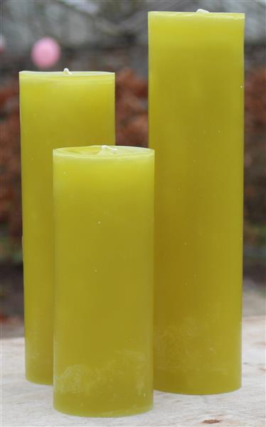 Grote foto krulkaarsen bika kaarsen set van 3 olijf glad huis en inrichting woningdecoratie