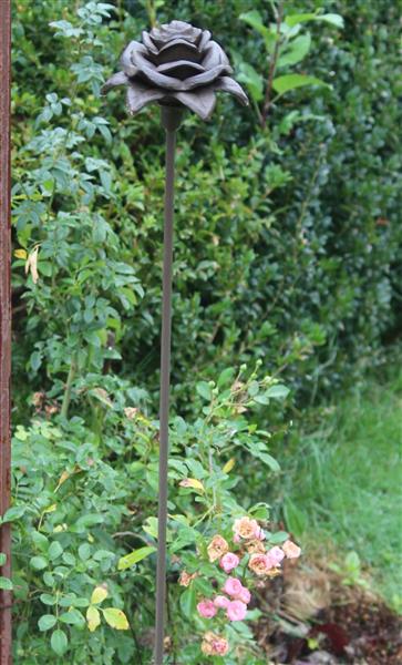 Grote foto tuinsteker roos 121cm gietijzer rg110 tuin en terras tuindecoratie