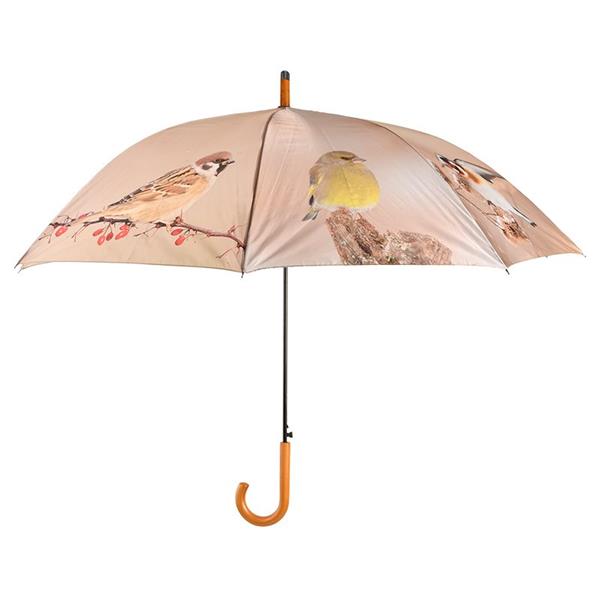 Grote foto paraplu wintervogels beige kleurig tp387 kleding dames sieraden