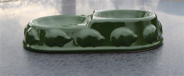 Grote foto voederschaal en drinkschaal voor egel keramiek groen wa64 dieren en toebehoren overige