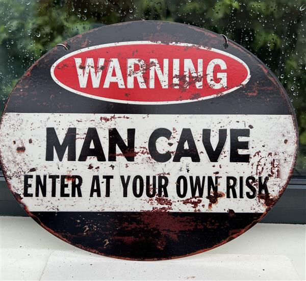 Grote foto tekstbord warning man cave enter at your own risk tb940 huis en inrichting woningdecoratie