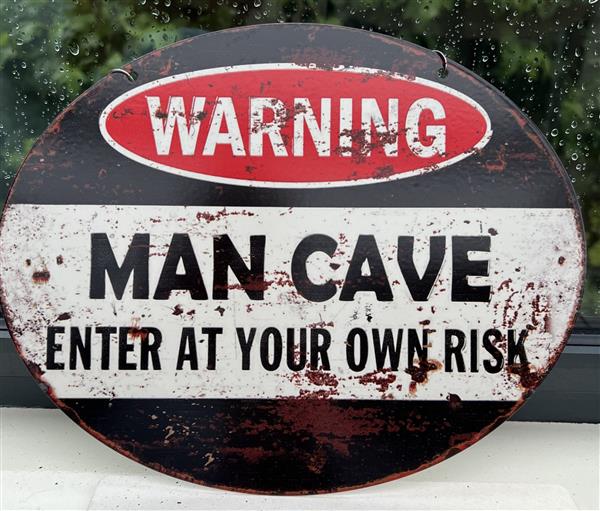 Grote foto tekstbord warning man cave enter at your own risk tb940 huis en inrichting woningdecoratie