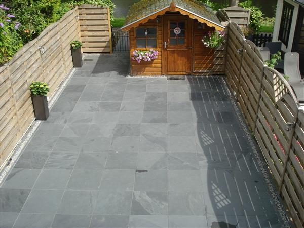 Grote foto mustang leisteen black slate tuintegels 60x60 cm tuin en terras tegels en terrasdelen