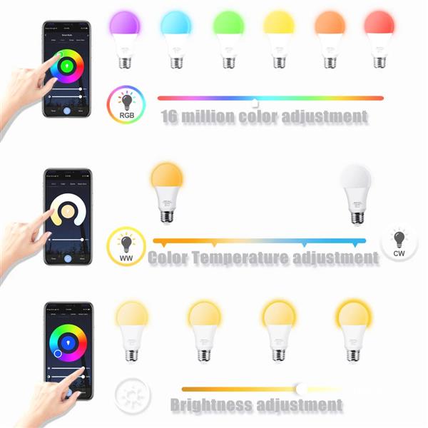Grote foto afintek smart life slimme lamp e27 slimme verlichting rbg diverse kleuren huis en inrichting overige