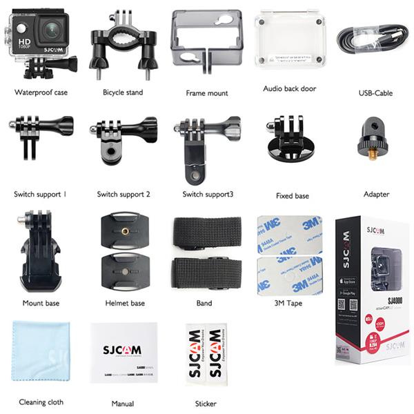 Grote foto sjcam sj4000 wifi action cam 4k 2.0 lcd scherm 30m waterproof 12mp lens zwart audio tv en foto algemeen