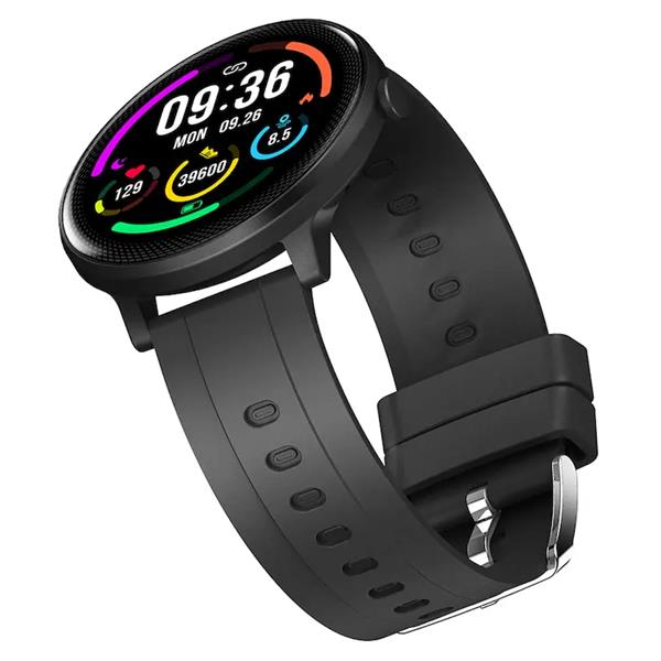 Grote foto adatta sw02 smartwatch hartslag notificaties stappenteller waterproof zwart kleding dames horloges