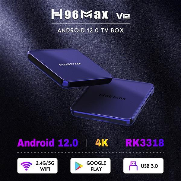 Grote foto h96 max v12 rk3318 mediaspeler 64gb android 12 met afstandsbediening audio tv en foto algemeen