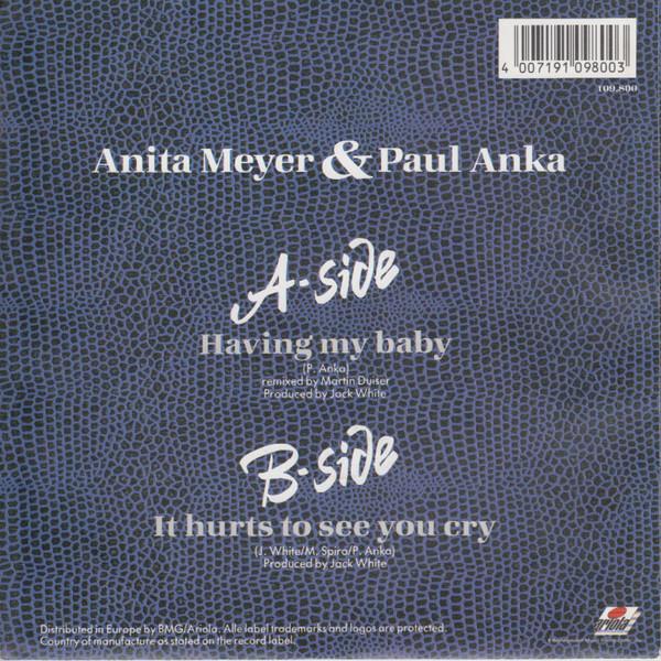 Grote foto anita meyer paul anka having my baby muziek en instrumenten platen elpees singles