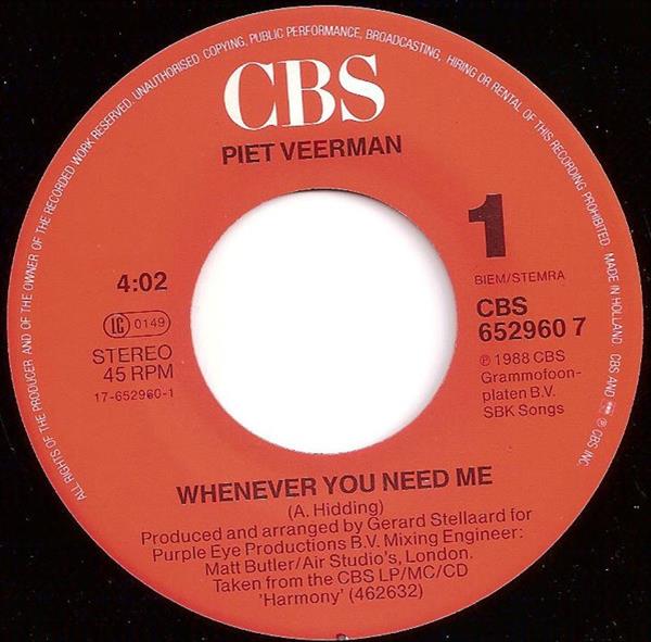 Grote foto piet veerman whenever you need me muziek en instrumenten platen elpees singles