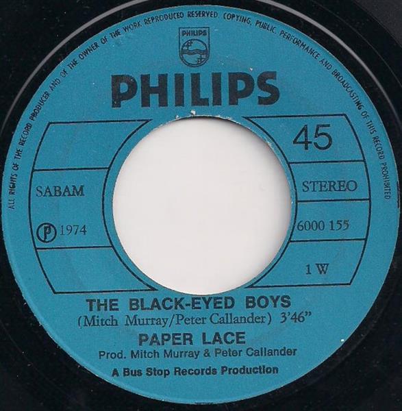 Grote foto paper lace the black eyed boys jean muziek en instrumenten platen elpees singles