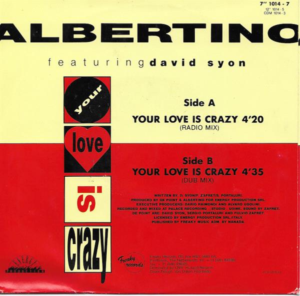 Grote foto albertino featuring david sion your love is crazy muziek en instrumenten platen elpees singles