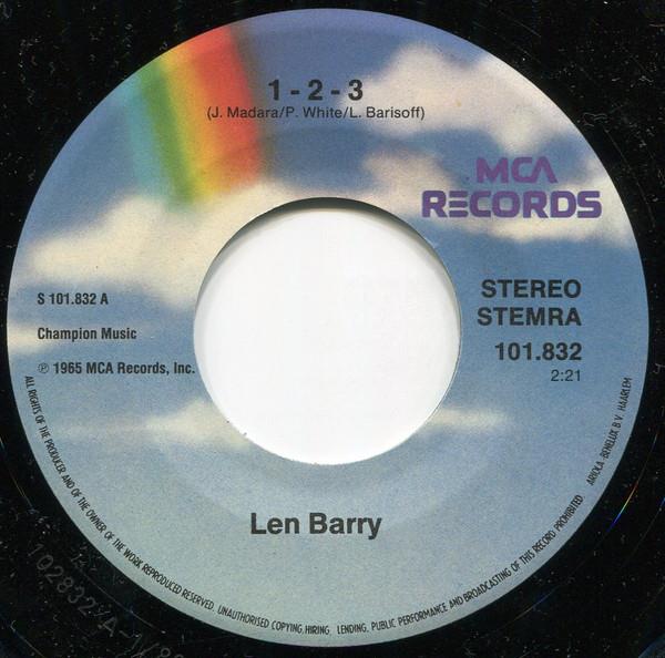 Grote foto len barry 1 2 3 like a baby muziek en instrumenten platen elpees singles