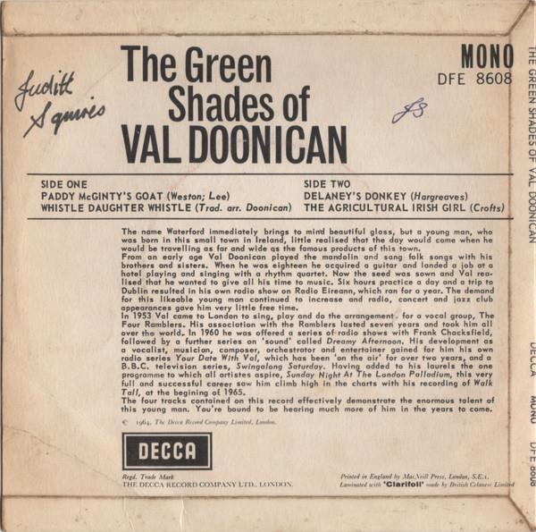 Grote foto val doonican the green shades of muziek en instrumenten platen elpees singles