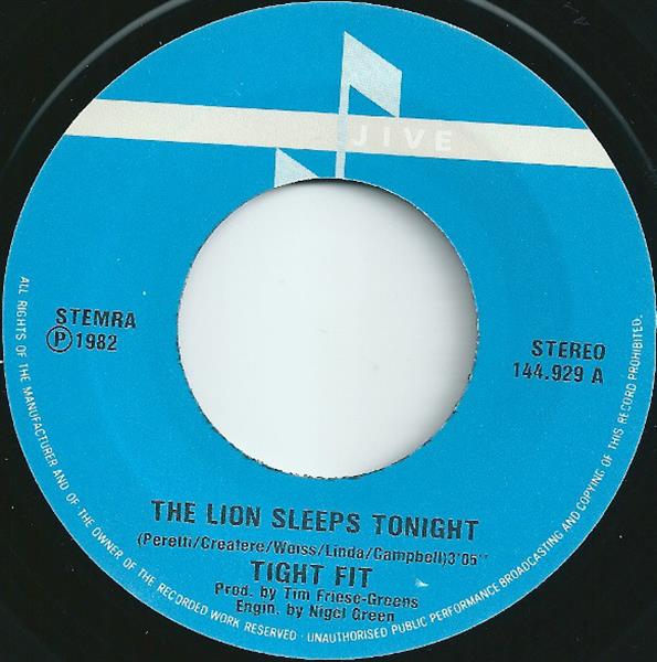 Grote foto tight fit the lion sleeps tonight muziek en instrumenten platen elpees singles