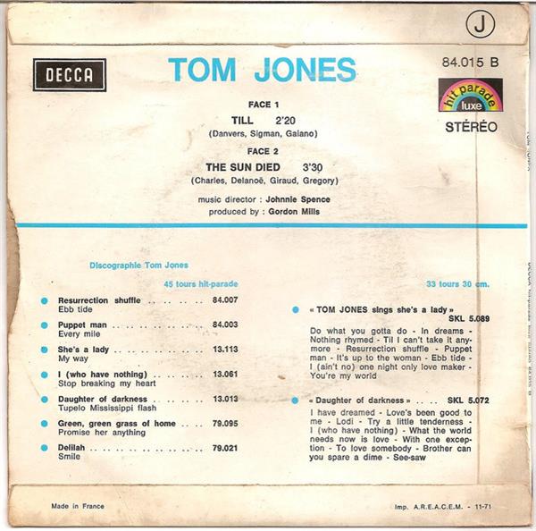 Grote foto tom jones till muziek en instrumenten platen elpees singles