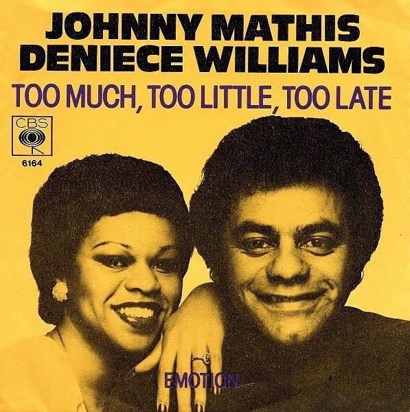 Grote foto johnny mathis deniece williams too much too little too late muziek en instrumenten platen elpees singles